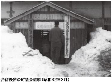 昭和32年3月合併後初の町議会選挙