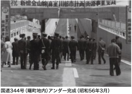 昭和56年3月国道344号アンダー完成